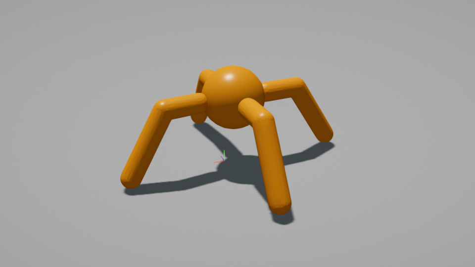 Ant: a four-legged robot standing on a ground plane