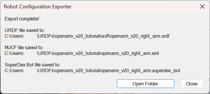 Export progress bar