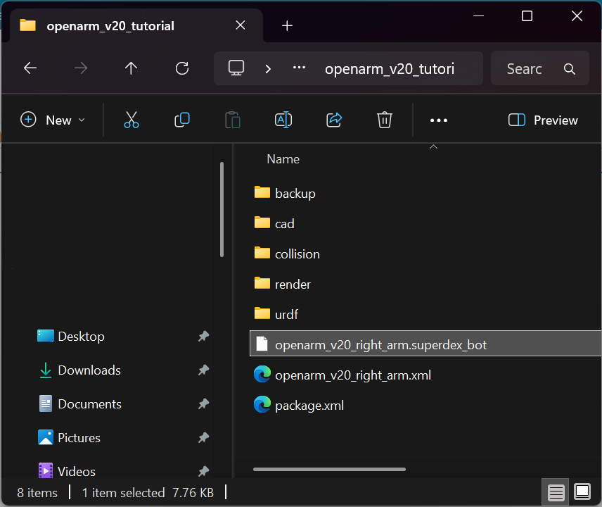 Resulting folders