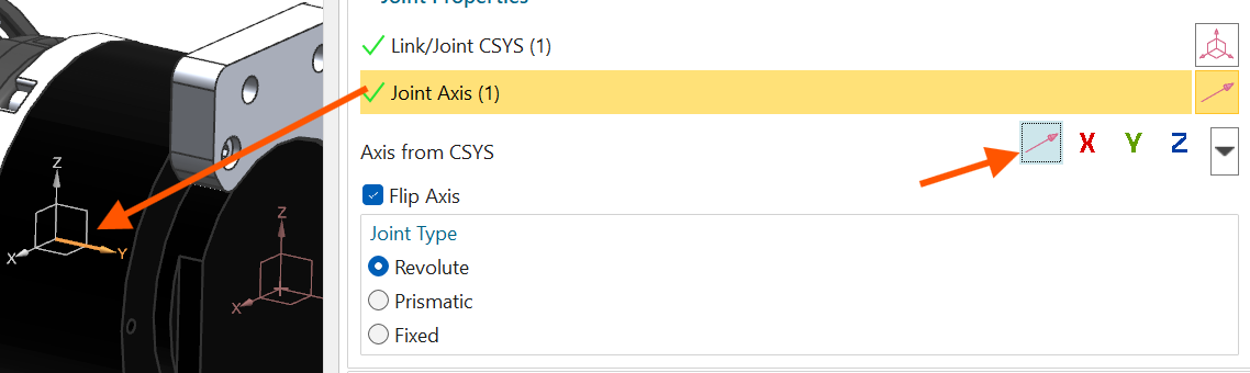 Select joint axis