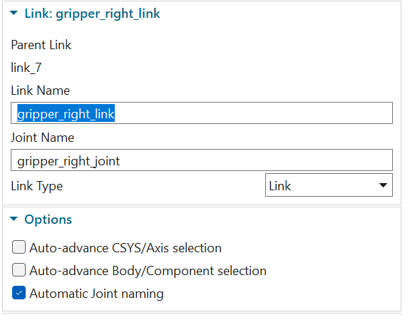 Renaming gripper links