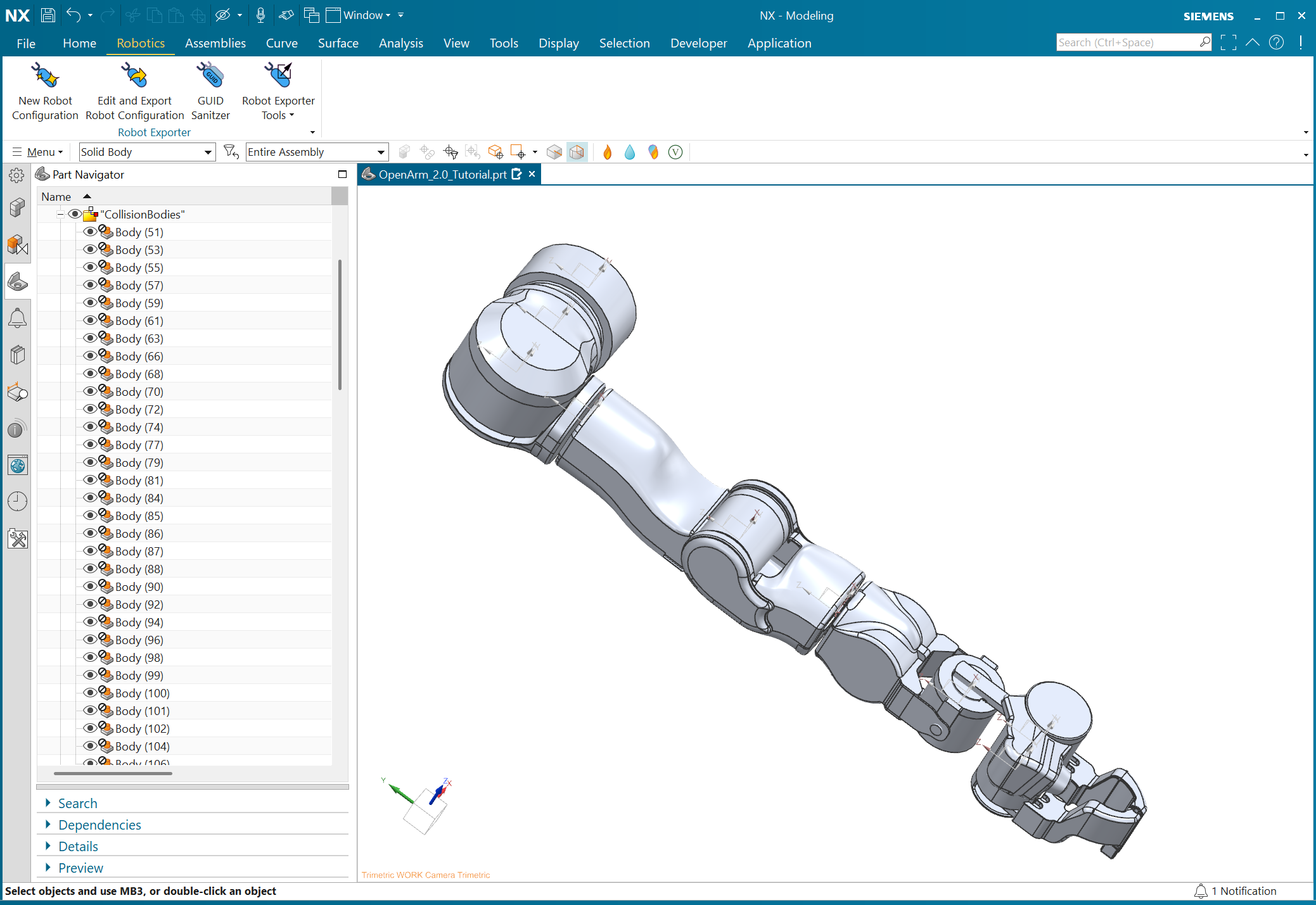 OpenArm collision bodies