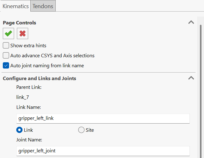 Renaming gripper links